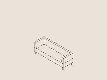 3 seater low back sofa