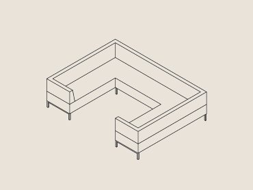 Fence low back U shape sofa