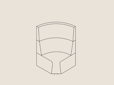 Fifteen modular sofa component - 90 degree internal