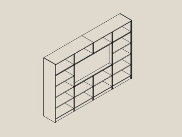 Match storage wall with TV