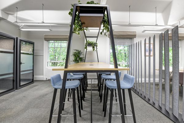 Larke Work Table & Miss Wooden Office Stools