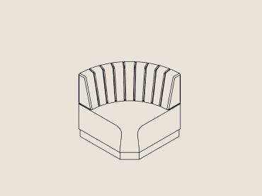 Internal curved banquette sofa