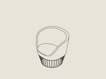 Dixi Low Back Office Tub Chair, Wire Legs