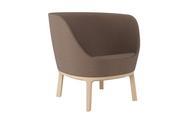 Dixi Low Back Office Tub Chair, 4 Wooden Legs