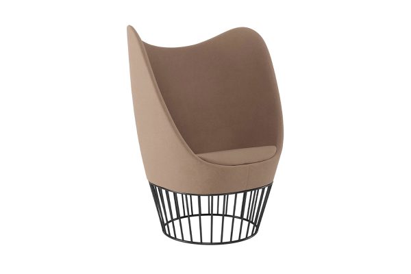 Dixi Wing Back Office Lounge Chair, Wire Cage Base