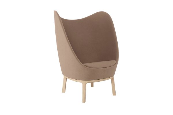 Dixi Wing Back Office Lounge Chair, 4 Wood Legs