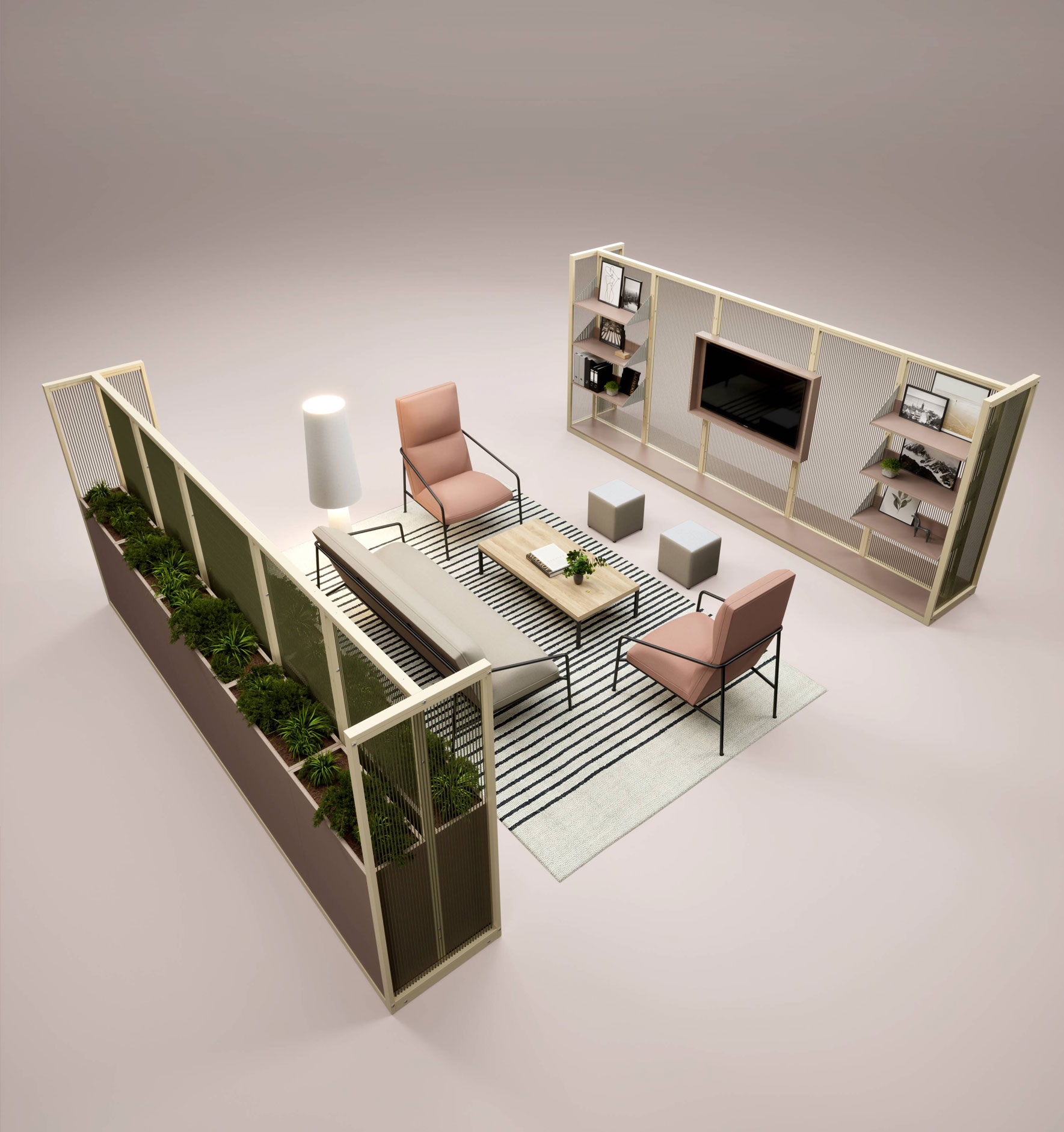 Harp office partitioning