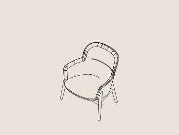 Hygge low back lounge chair with 4 oak legs