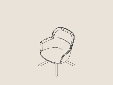 Low back lounge chair, broomstick base