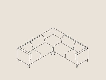 Low back office corner sofa