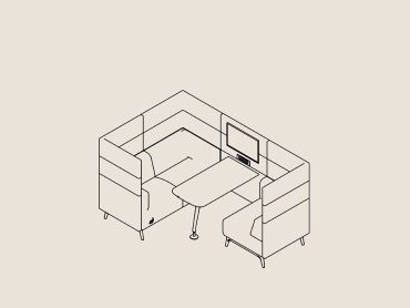 Tryst 4 person DDA office booth