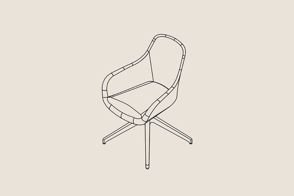 Arden Collaborative Chair with metal raised base