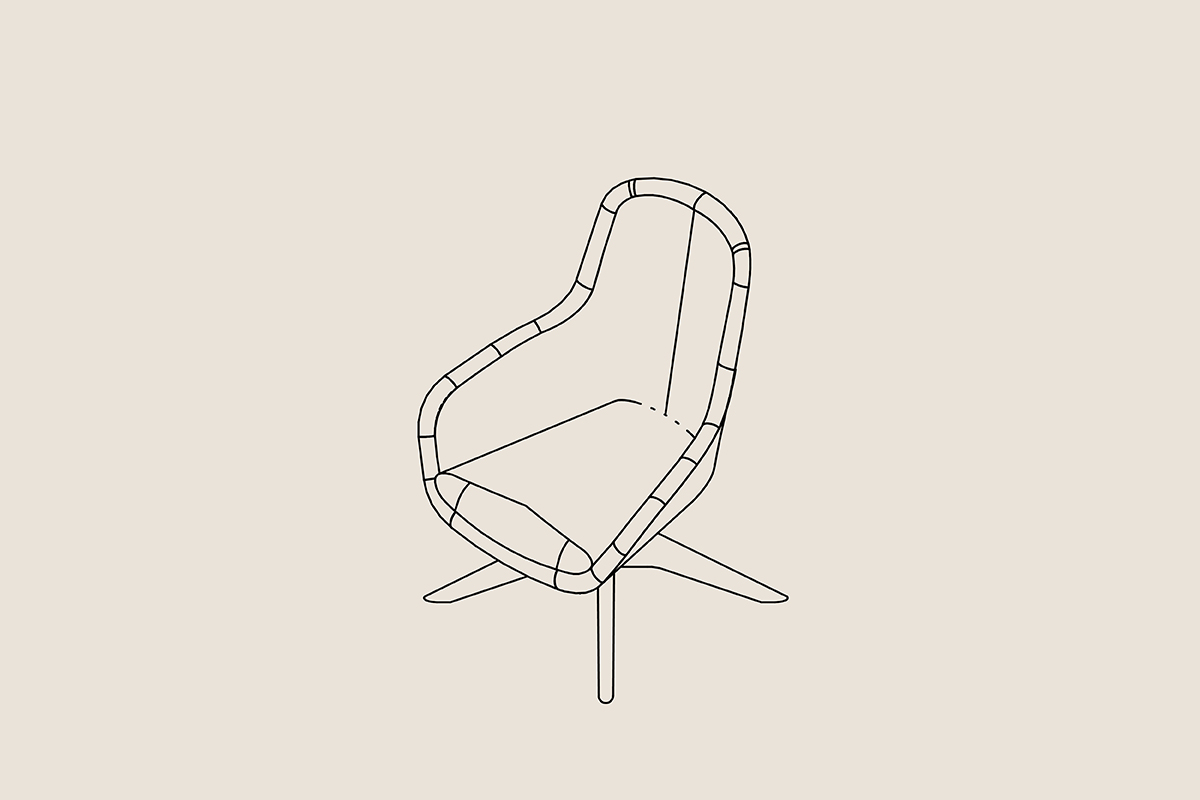 Arden wood base office lounge chair