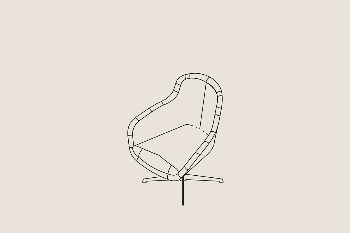 Low back lounge chair with 4 star base