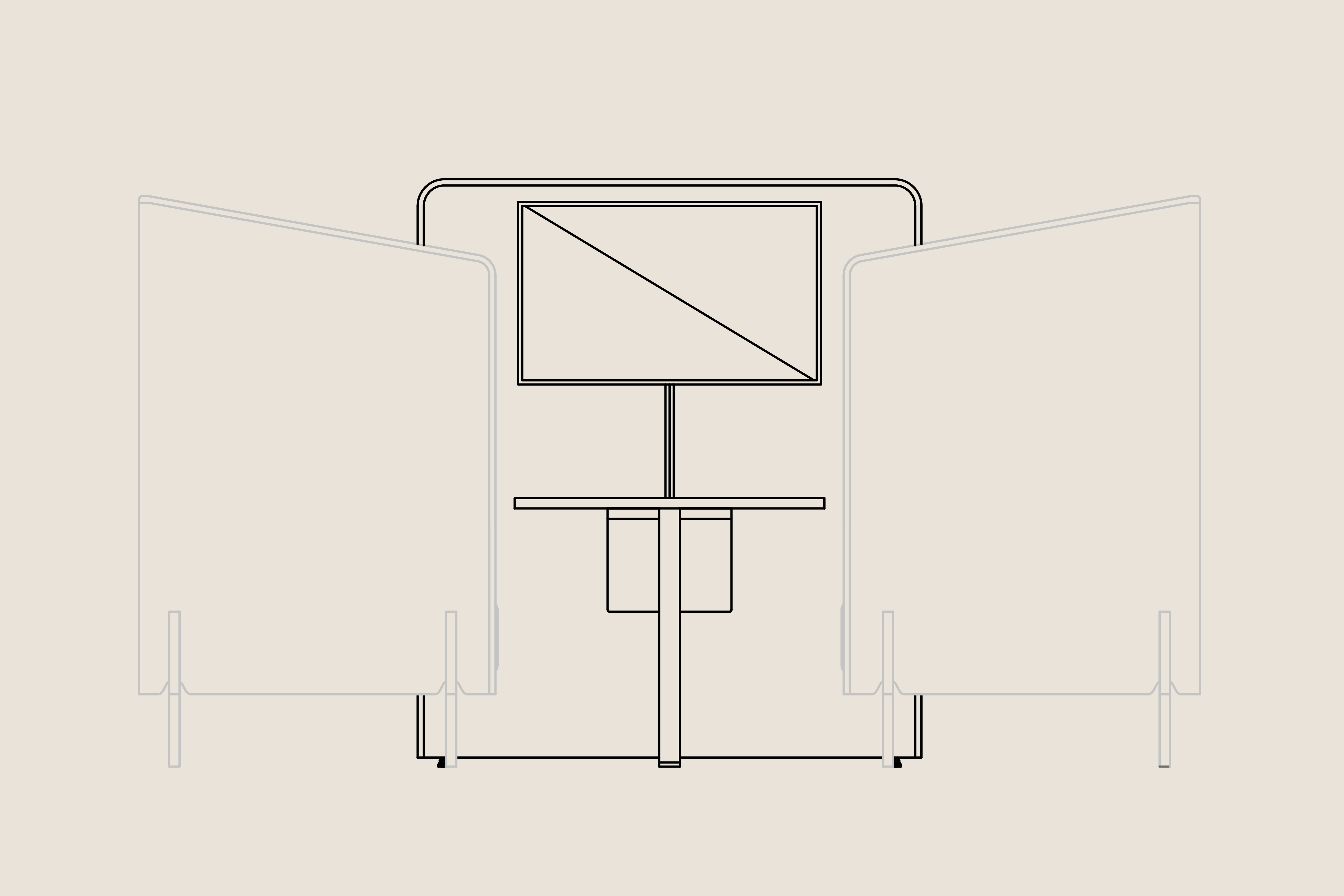 Office booth screen and media wall