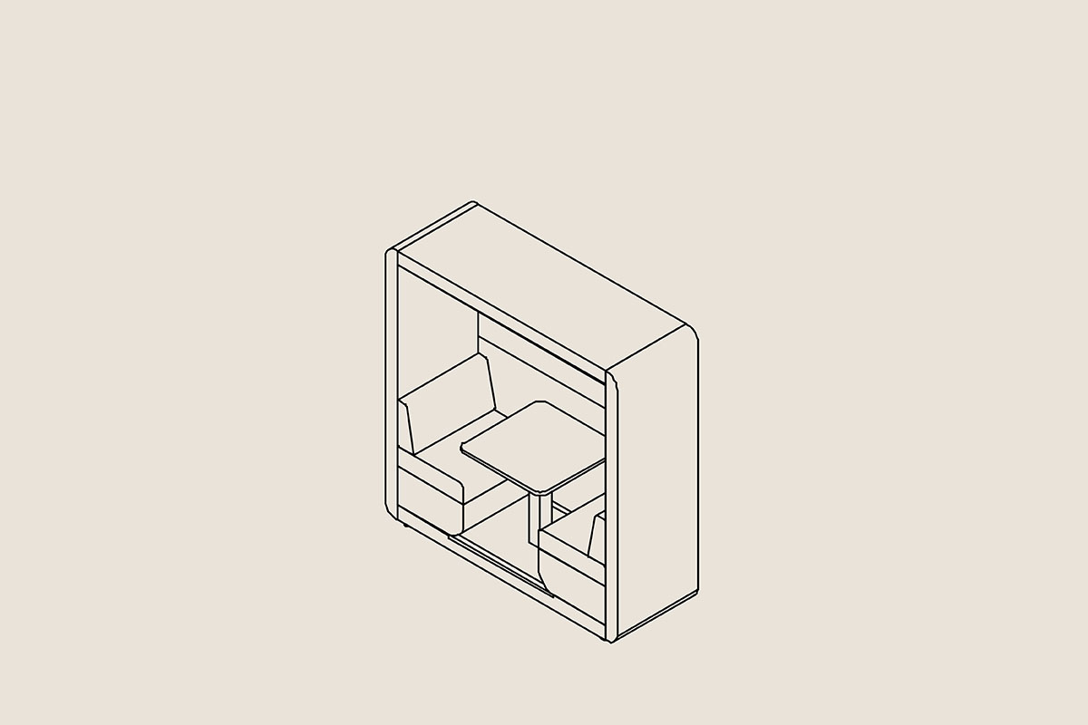 Bob 2 person open office pod