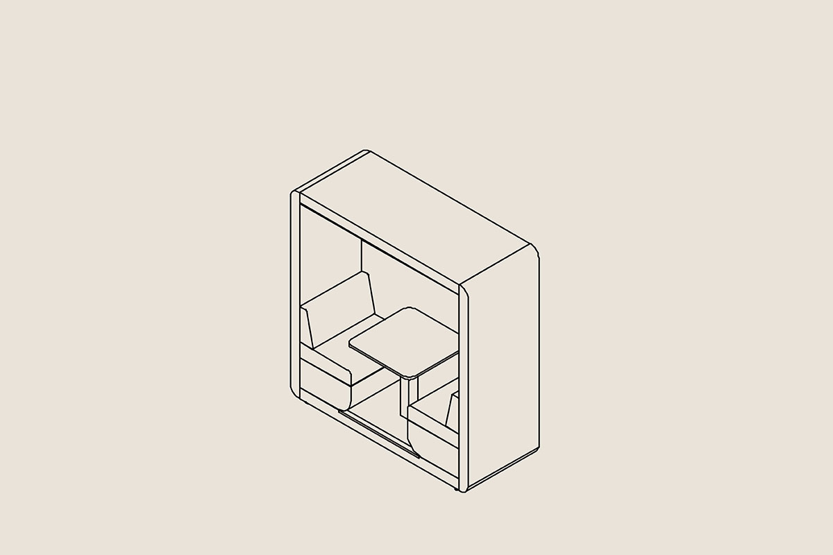 Bob 2 person open office pod