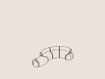 Curved modular sofa