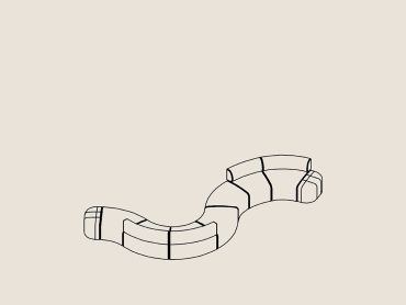 Curved modular office sofa