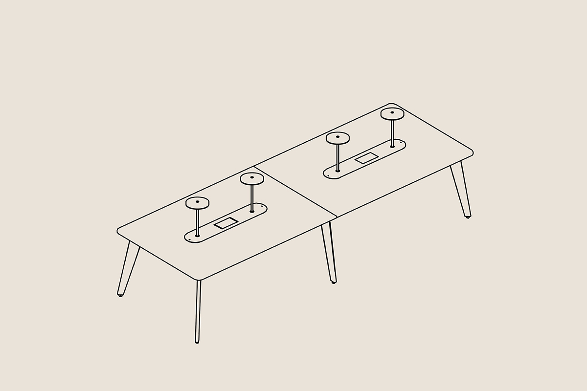 Grain Collaboration Table with Task Lighting