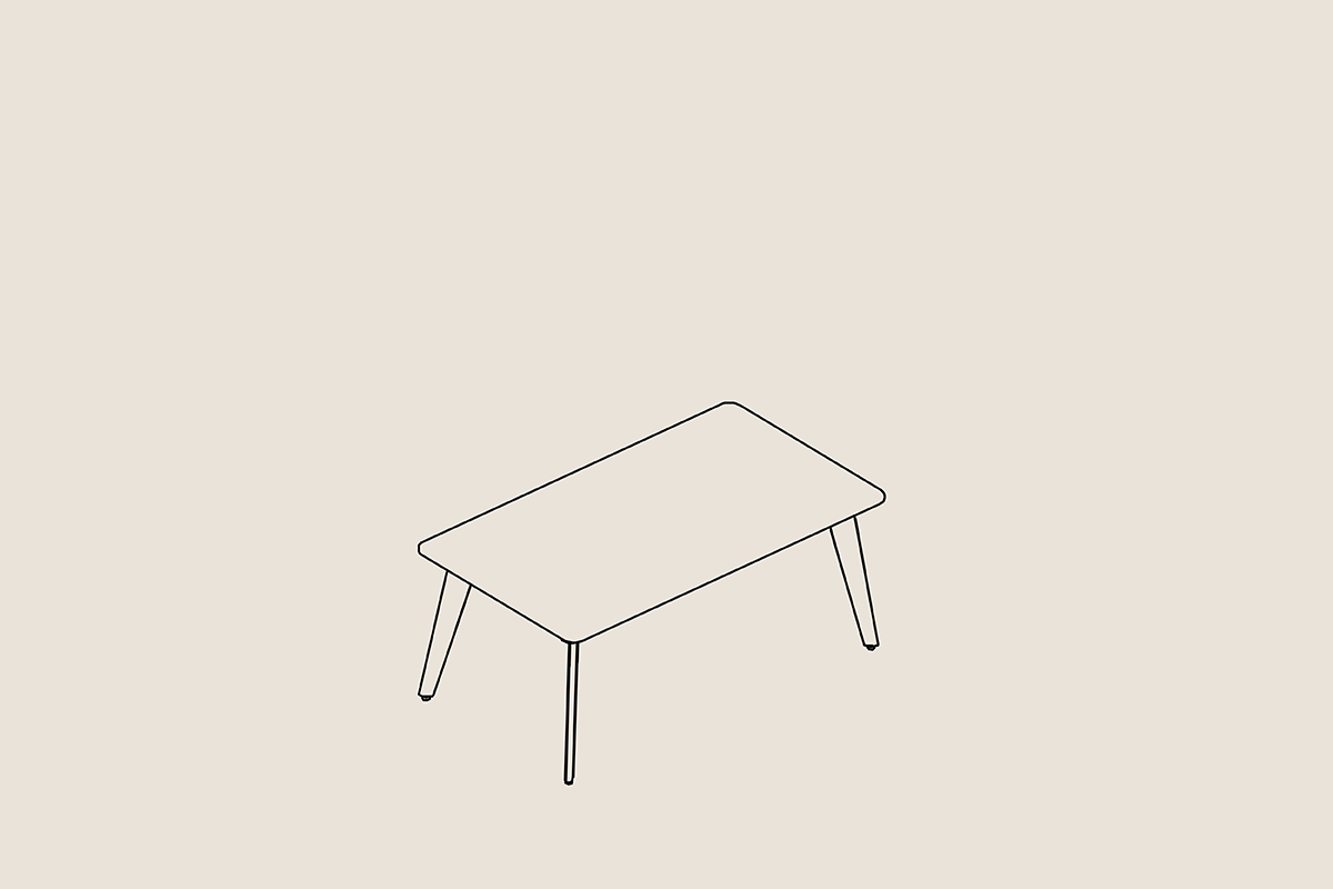 Grain collaboration table with wooden legs