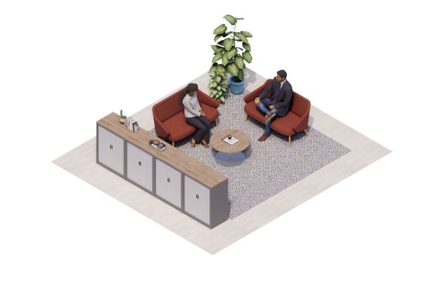 Tambour storage and Office Sofa Layout