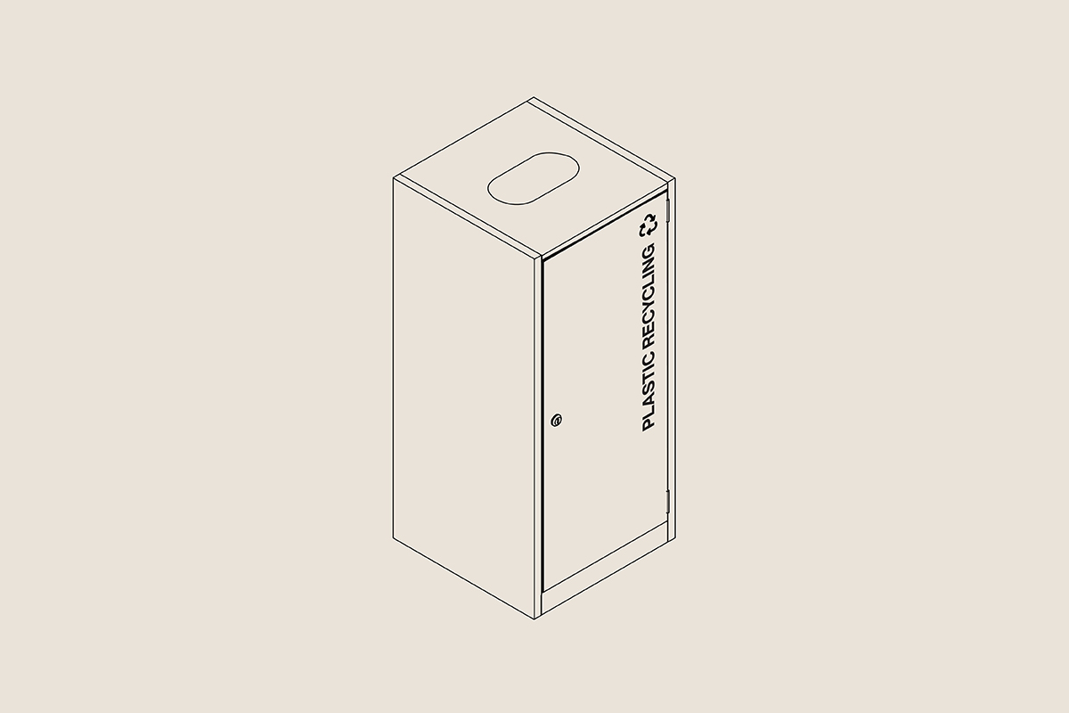 Plastic office recycling bins