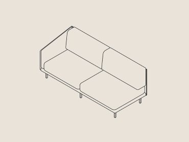 Reece low back office modular sofa component