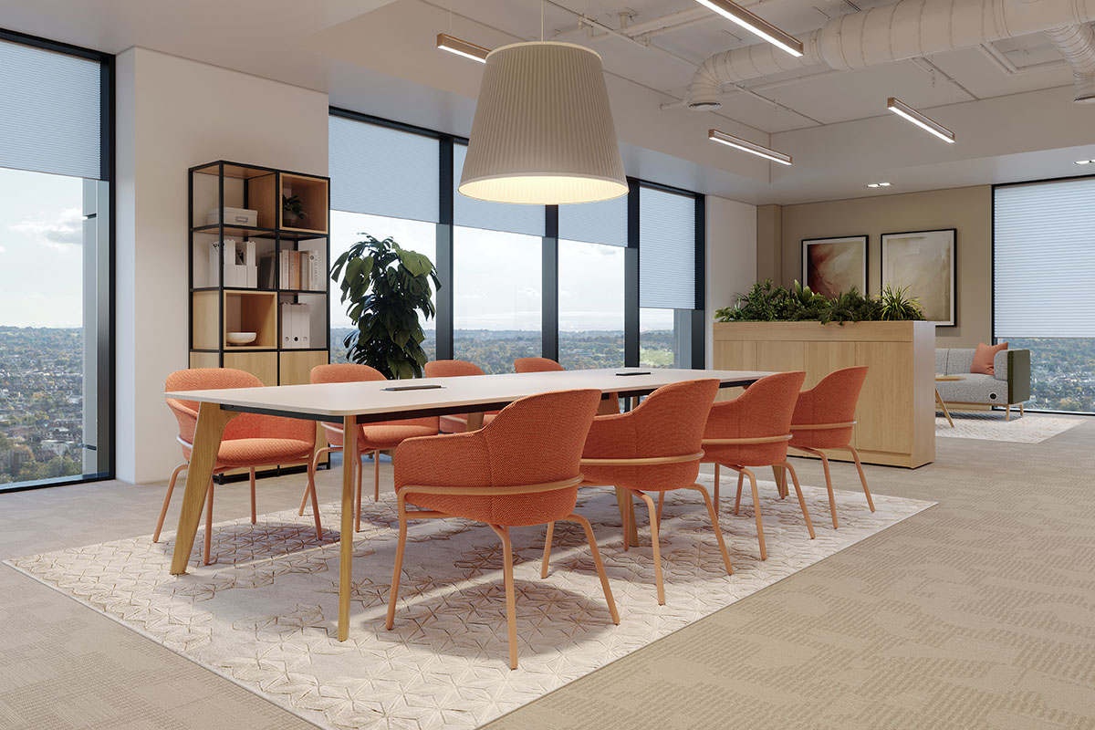 Arden collaborative chair and Grain office meeting table