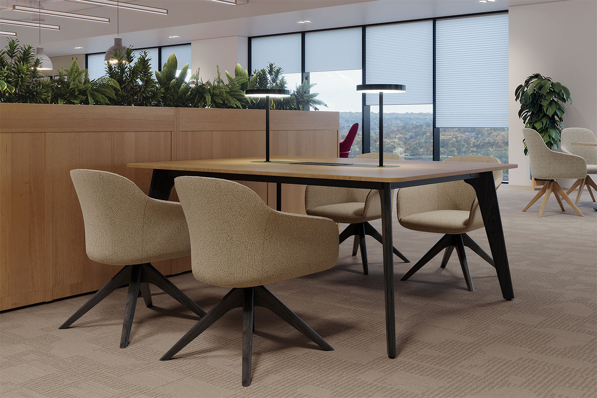 Grain Architectural Work Table & Arden Collaborative Chairs