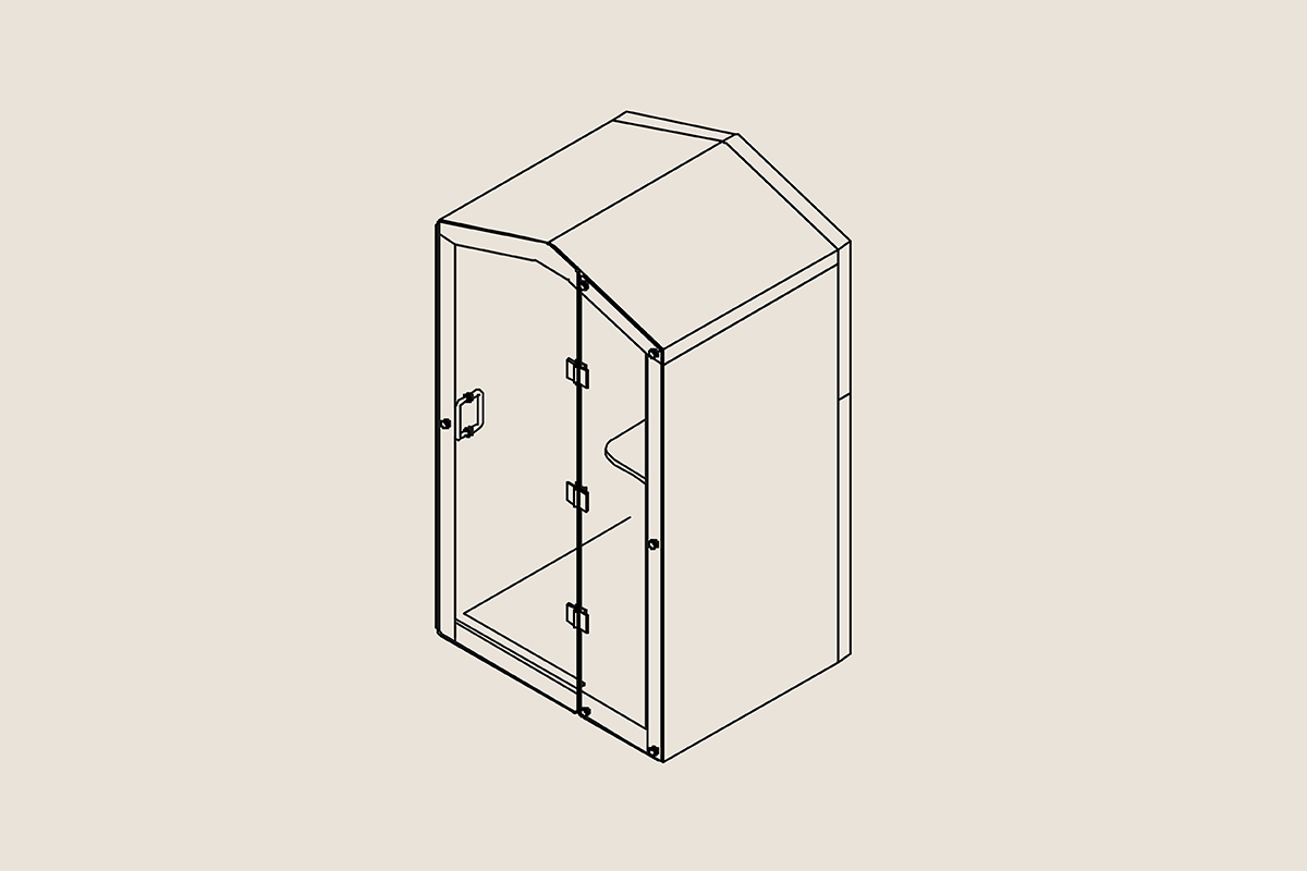 Bea pitched roof standing phone booth