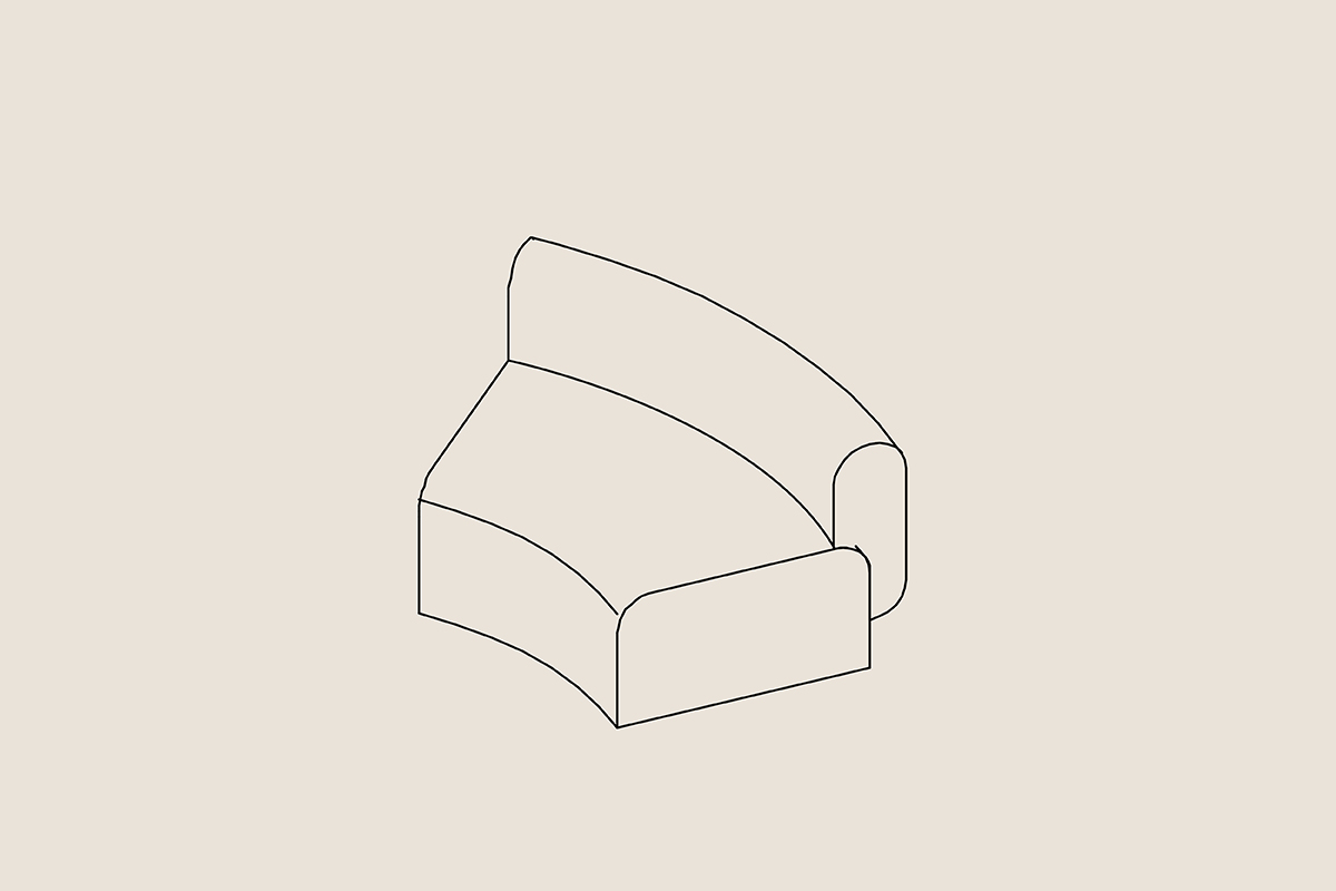 Emme concave curved office modular sofa