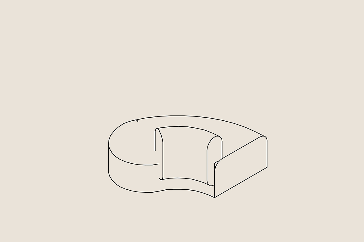 Emme concave curved office modular sofa