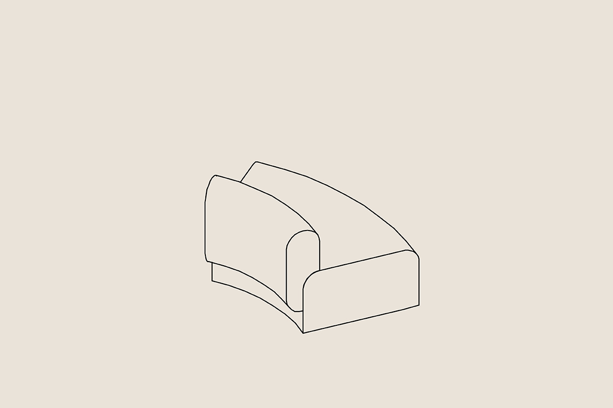Emme convex curved office modular sofa
