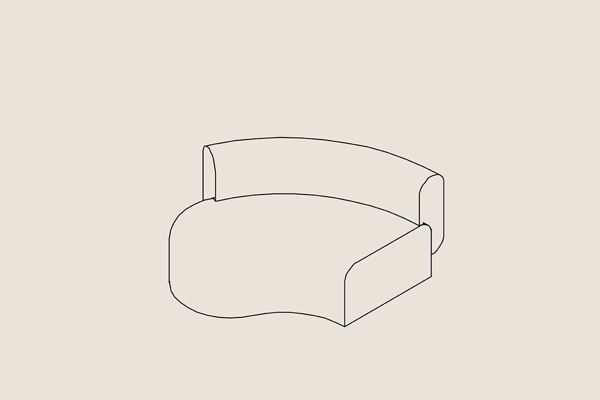Emme concave curved office modular sofa