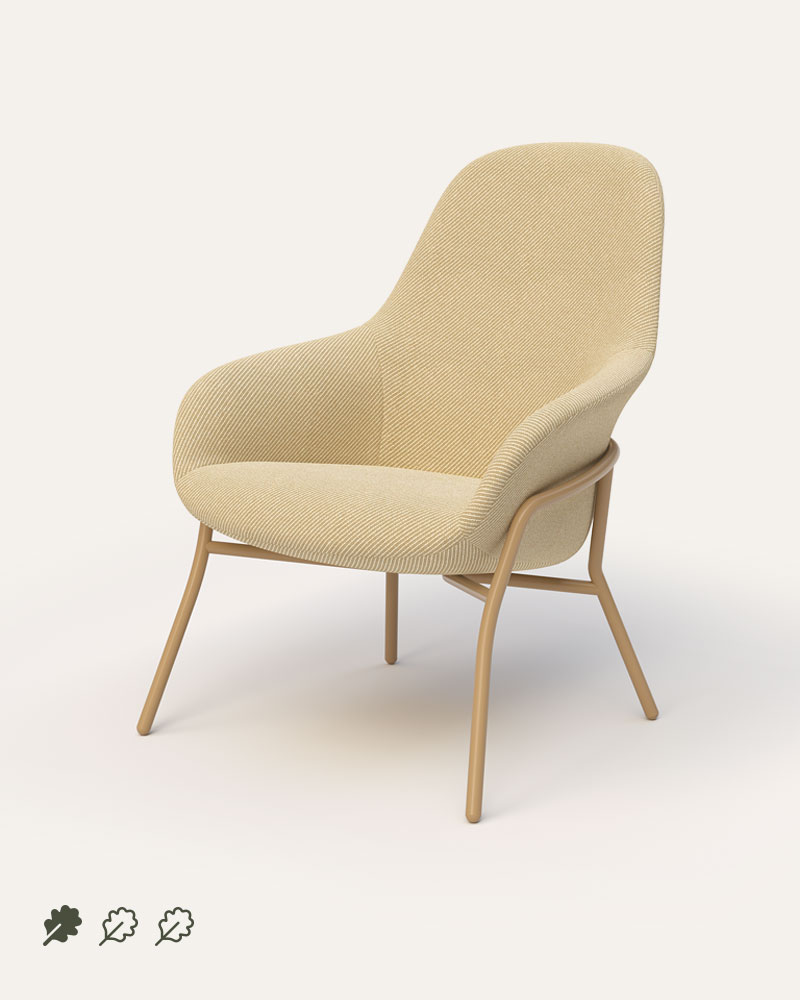 Arden office lounge chair with metal wrap around base