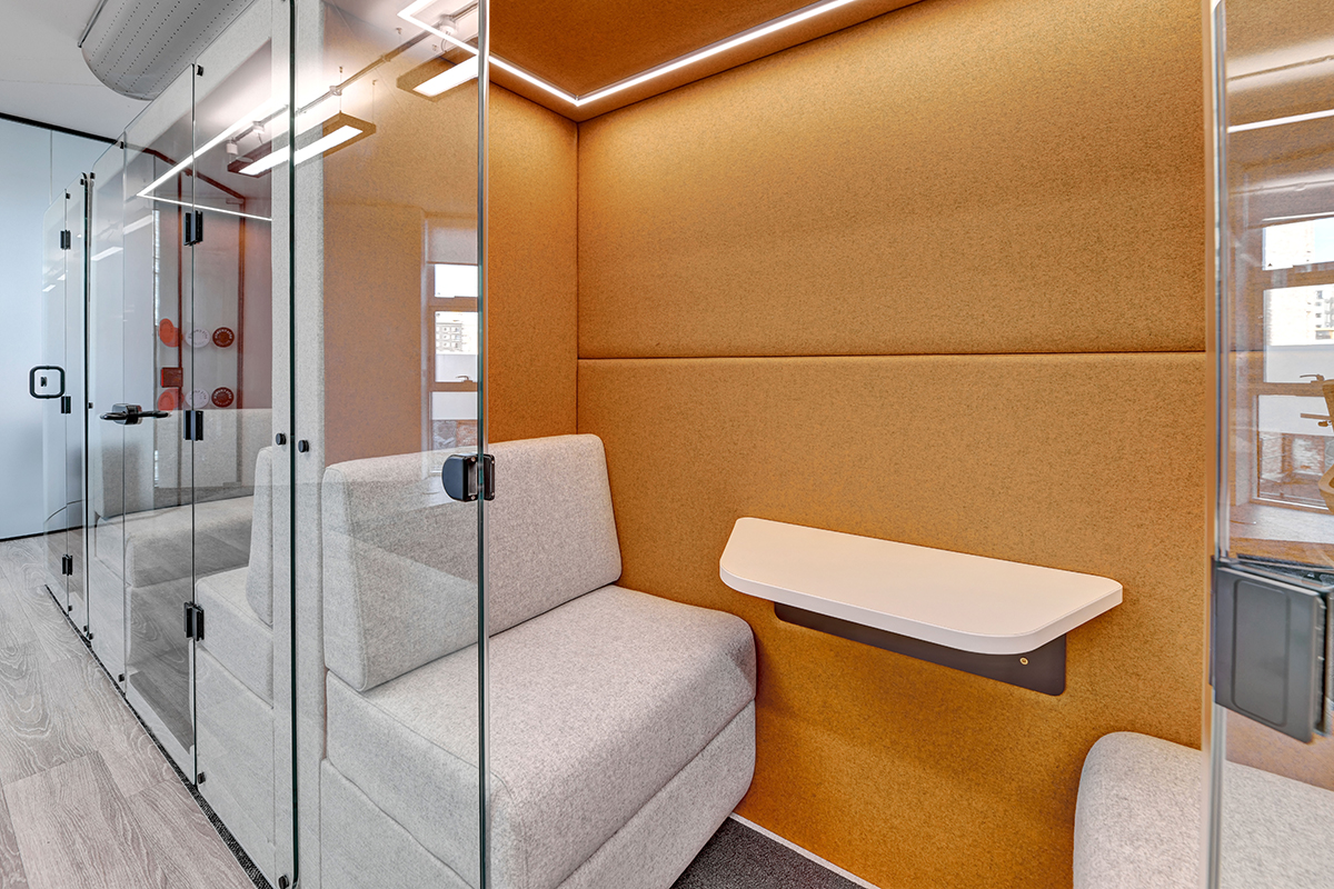 Inside a 2 Person Bob Office Pod