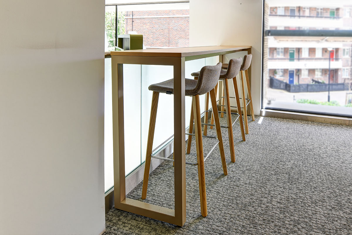 Parq Perimeter Bench Table and Miss Stools