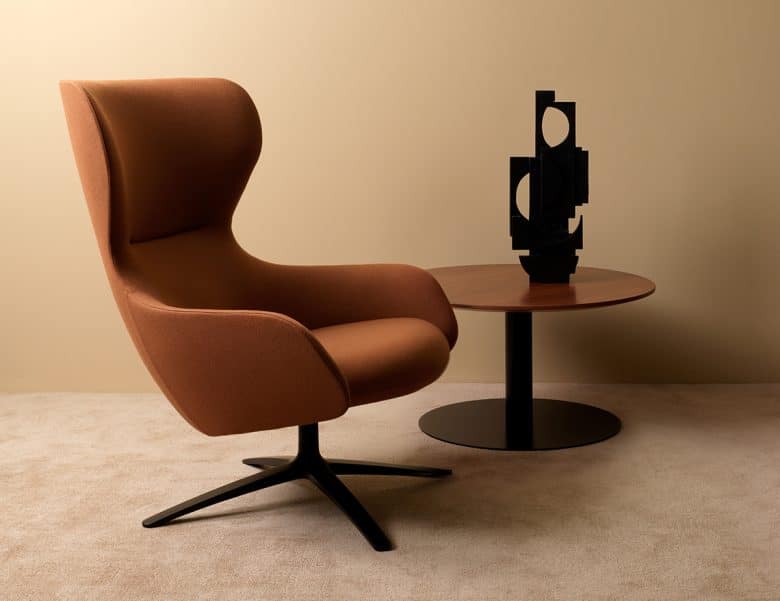 Amelia office lounge chair with wing back