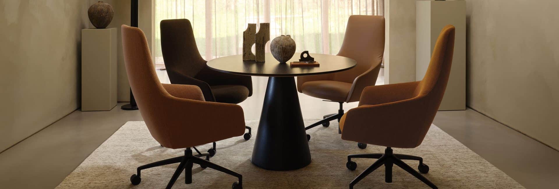 Brooke tapered pilar base meeting table