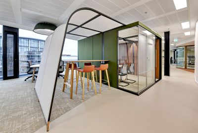 Office pod and awning installation