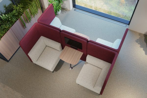 Tryst Curved 2 Person Booth with End Panels