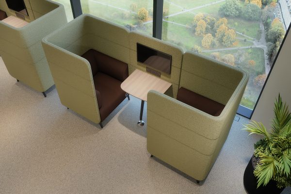 Tryst Curved 2 Person Booth with End Panels