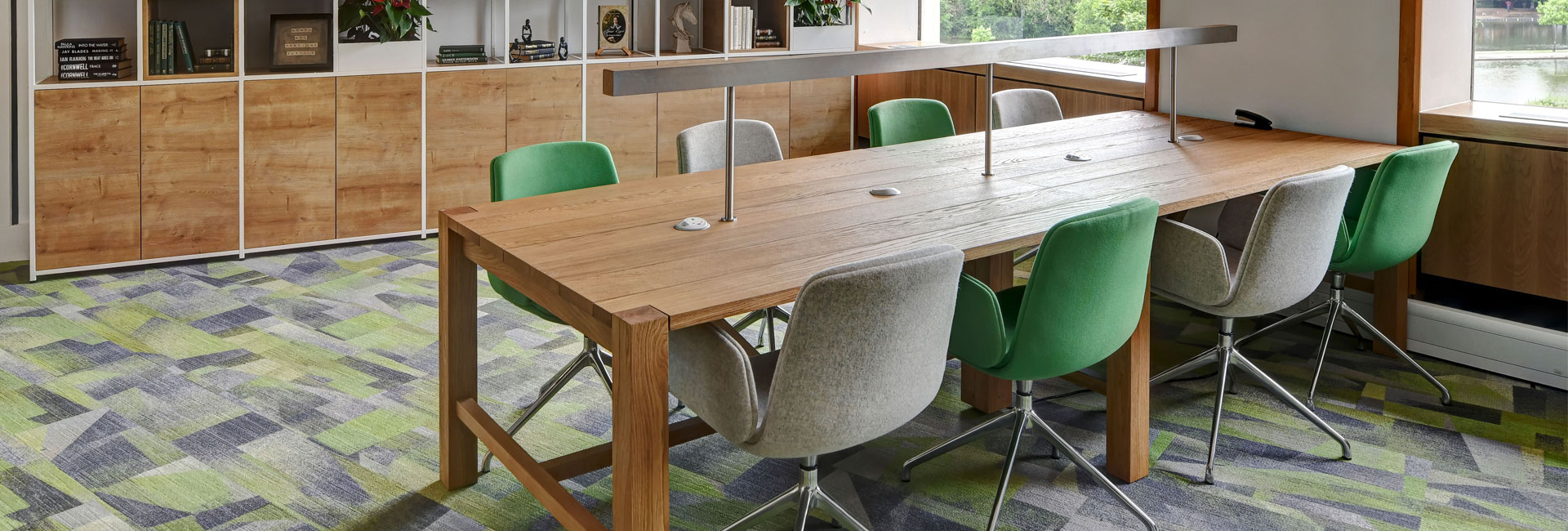 Library wood bench table installs