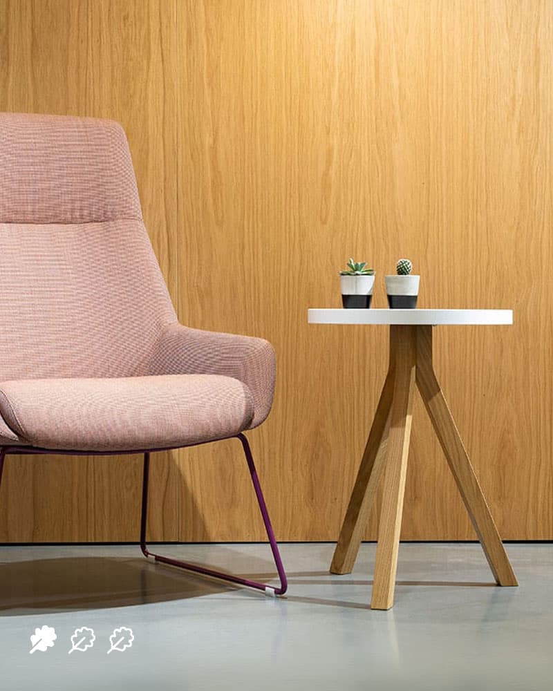 Office side table with wood frame