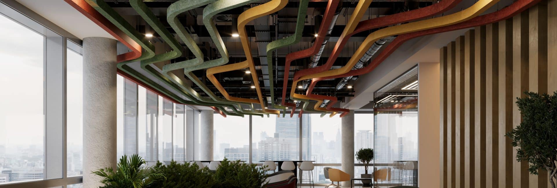 Breezecurve acoustic ceiling baffles