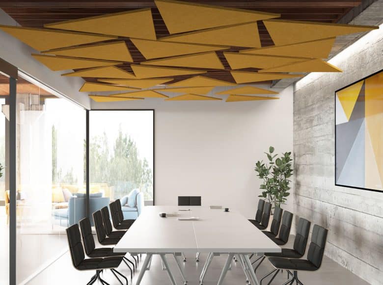 Triangular shaped acoustic baffles